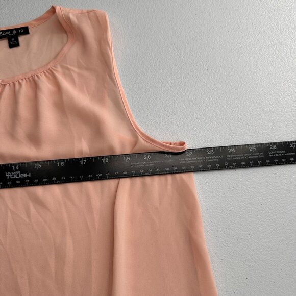 Sami & Jo Plus Size Sleeveless Blush Pink Top Pearl Accent Keyhole Neckline 1X - Picture 5 of 9